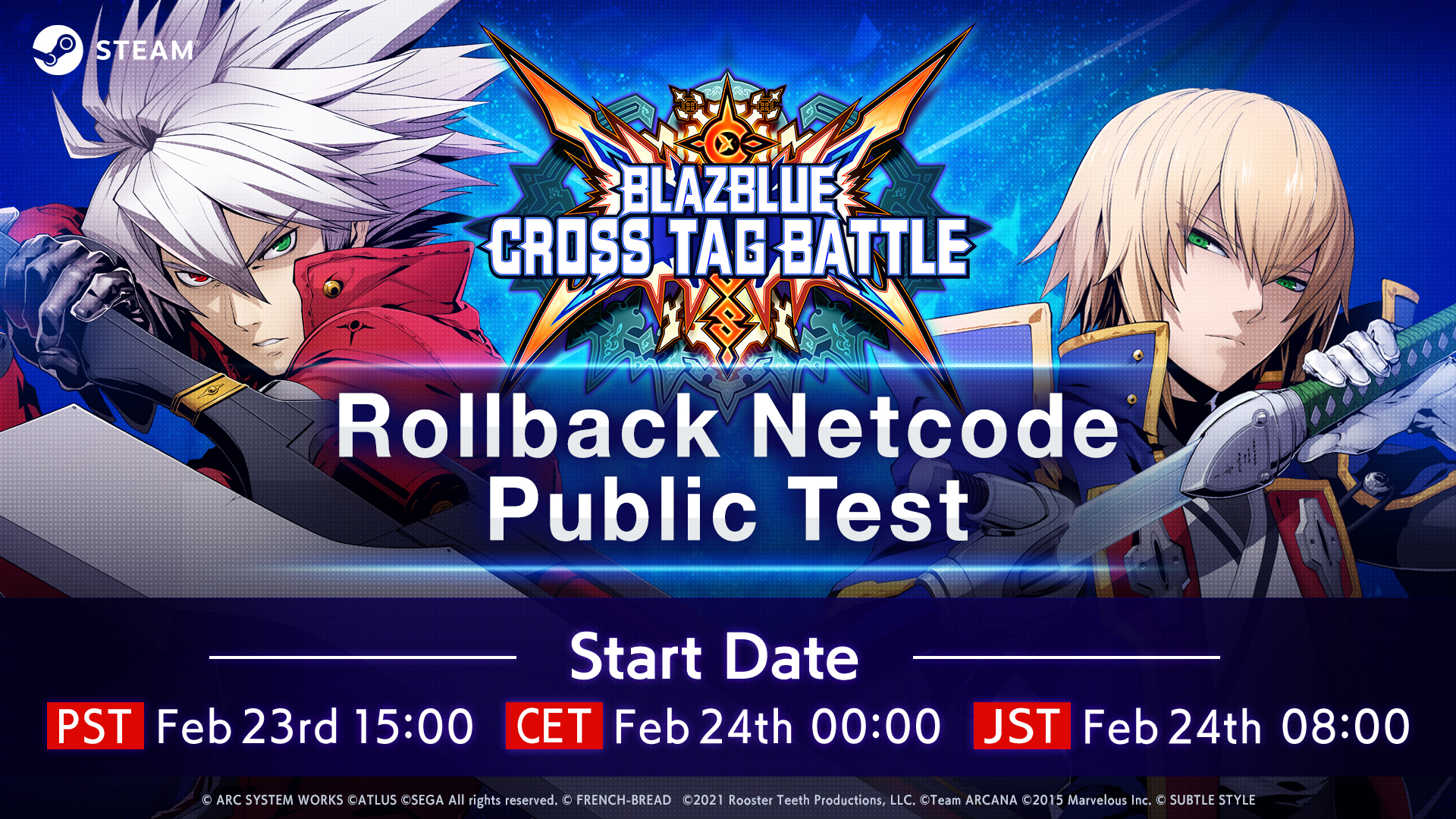 BlazBlue: Cross Tag Battle Rollback Netcode Support Arrives April 2022! –  Arc System Works