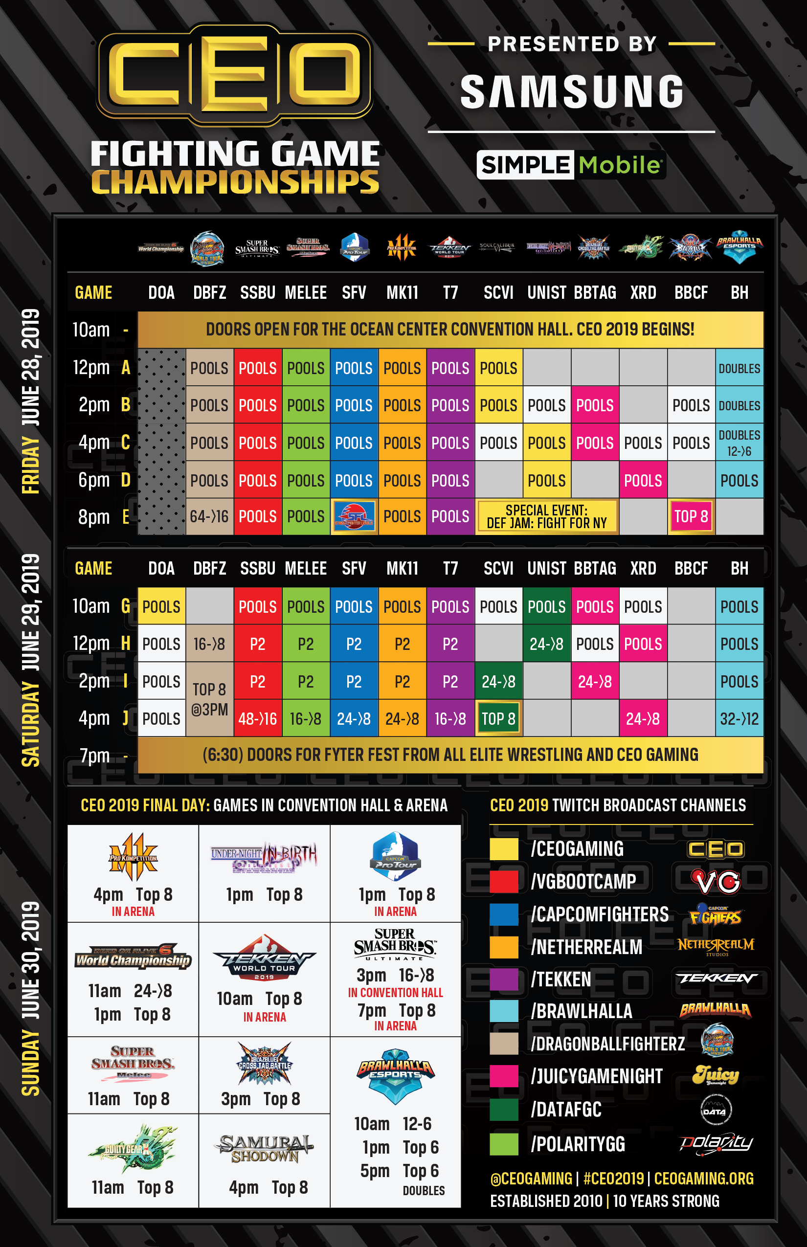 CEO 2019 Schedule