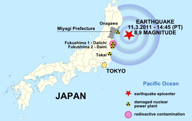 tohoku earthquake map