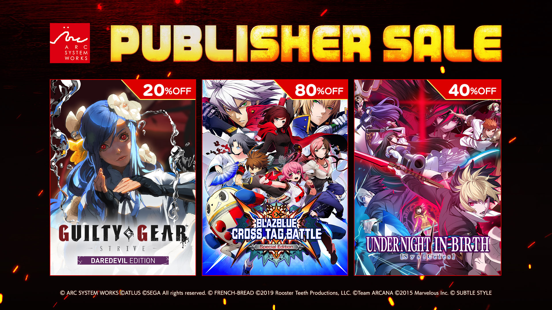 Arc System Works – Unika Release Celebration -Steam Publisher Sale!
